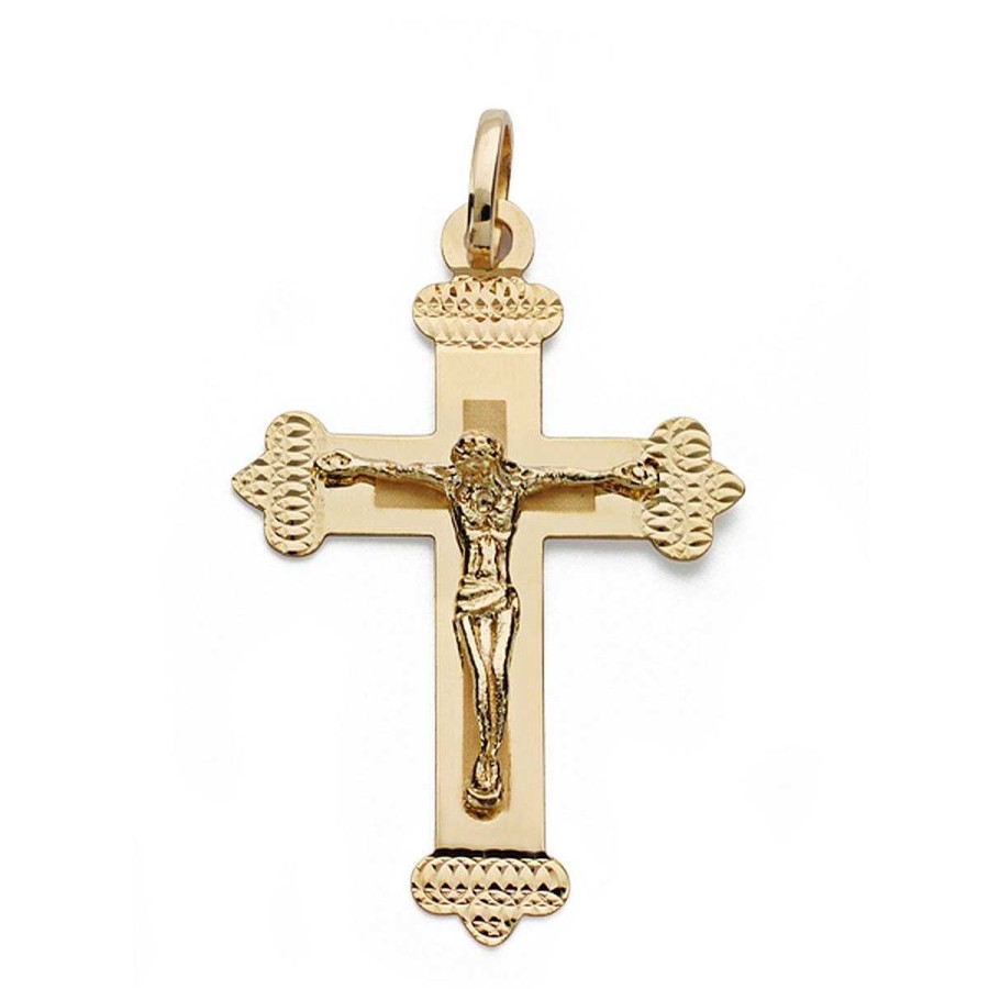 Joyas De Oro Joyeria Tamayo | Cruz De Oro 18 Kilates Plana Con Cristo