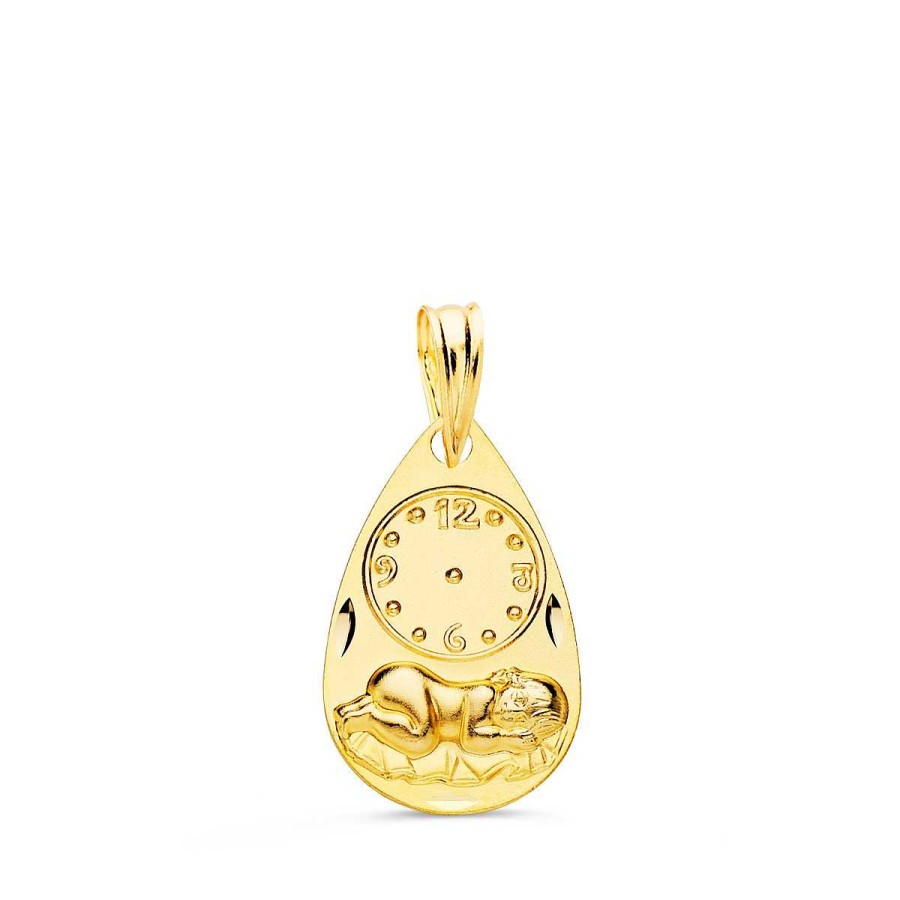 Joyas De Oro Joyeria Tamayo | Medalla 18 Kilates Oval Con Reloj