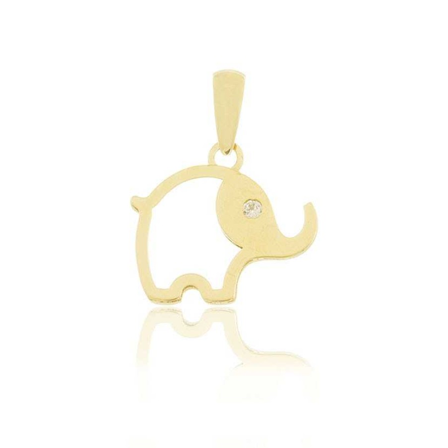 Joyas De Oro Joyeria Tamayo | Colgante Oro 18 Kilates Elefante Circonita