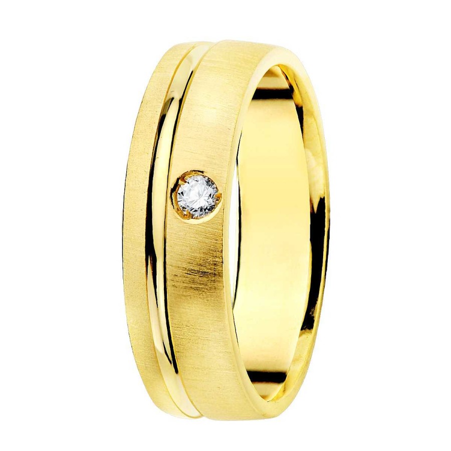 Joyas De Oro Joyeria Tamayo | Alianza De Oro Amarillo 18 Kilates Y Diamante