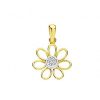 Joyas De Oro Joyeria Tamayo | Colgante Oro 18 Kilates Flor Bicolor