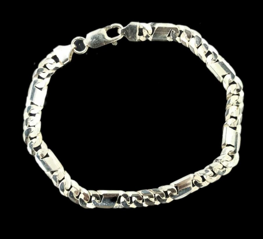 Joyas De Plata Joyeria Tamayo | Pulsera Plata De Primera Ley Eslab N Italiano