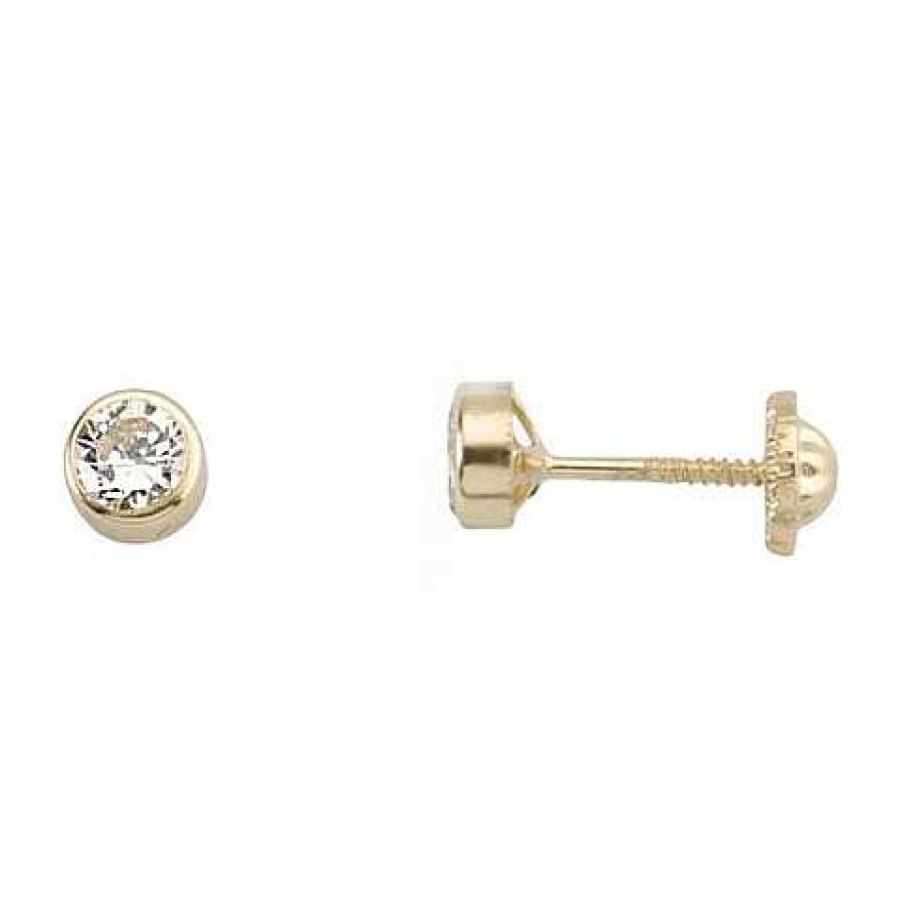 Joyas De Oro Joyeria Tamayo | Pendientes De Oro 18 Kilates Circonita 4Mm