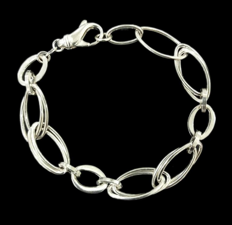 Joyas De Plata Joyeria Tamayo | Pulsera Plata De Primera Ley Aros Ovales