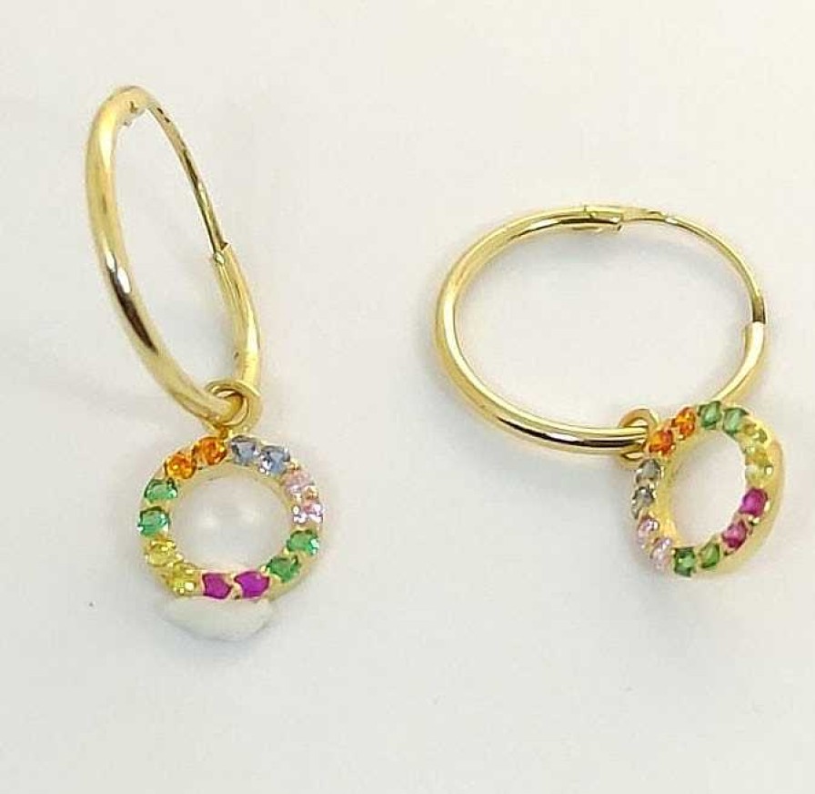 Joyas De Oro Joyeria Tamayo | Pendientes De Oro 18 Kilates Aros Con Colgante