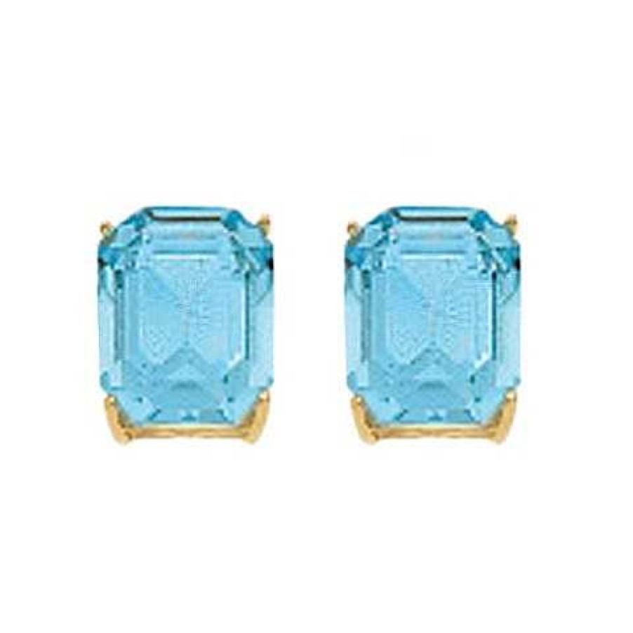 Joyas De Oro Joyeria Tamayo | Pendientes Oro 18 Kilates Color Agua Marina