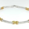 Joyas De Oro Joyeria Tamayo | Pulsera De Oro Blanco Y Amarillo 18 Kilates Mate