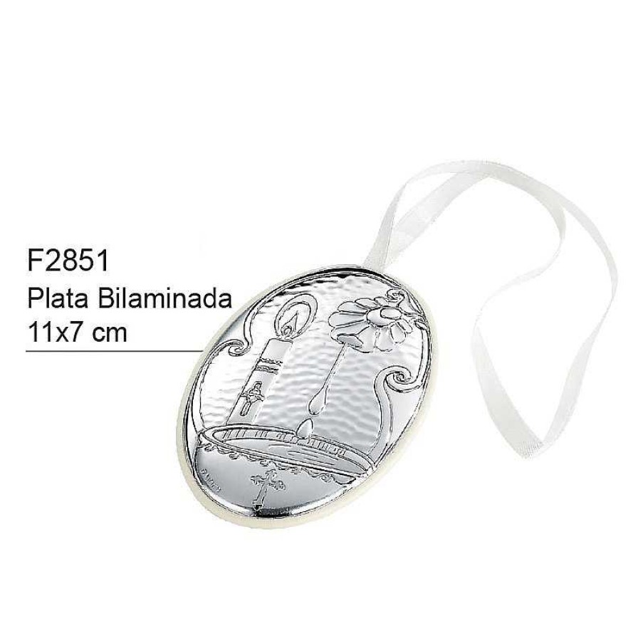 Orfebrer A Joyeria Tamayo | Medalla De Cuna, Plata Bilaminada - Modelo Pila De Bautismo