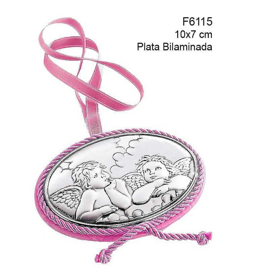 Orfebrer A Joyeria Tamayo | Medalla De Cuna, Plata Bilaminada - Modelo Angeles De La Guarda