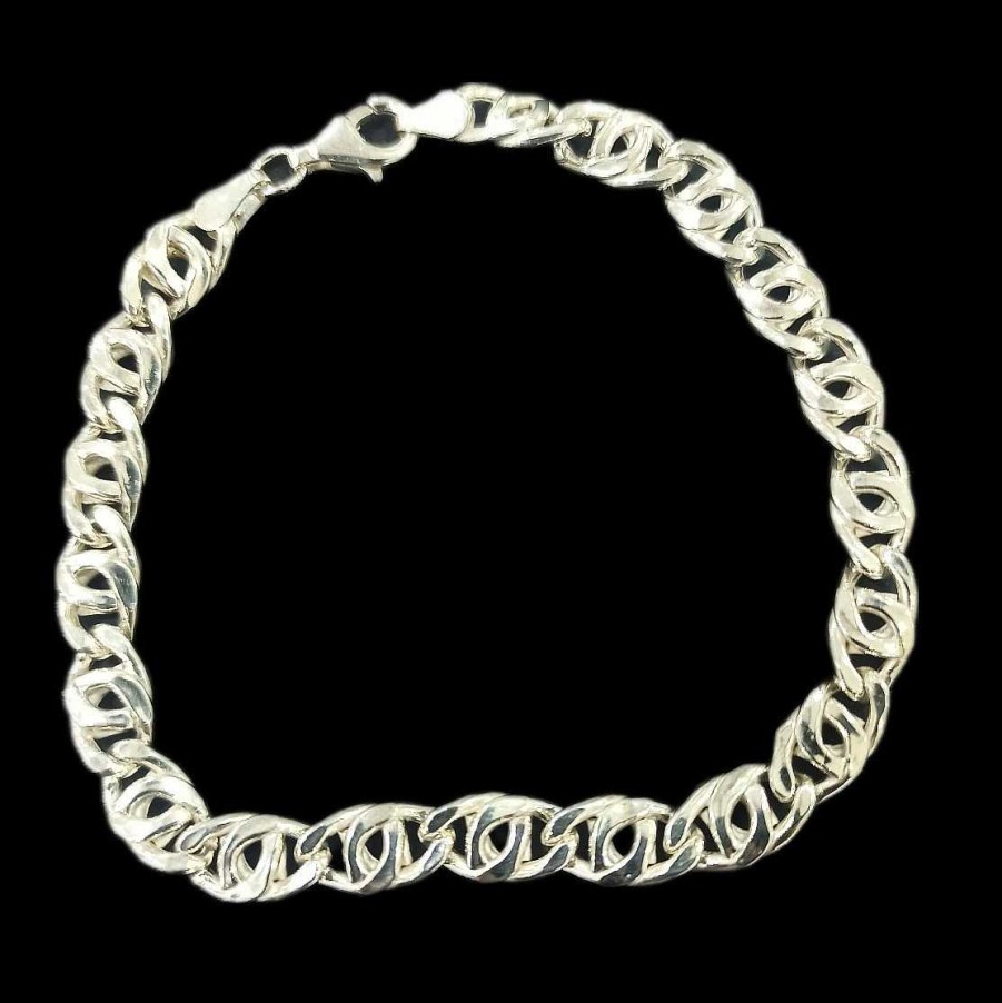 Joyas De Plata Joyeria Tamayo | Pulsera Plata De Primera Ley Eslab N Italiano