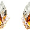 Joyas De Oro Joyeria Tamayo | Pendientes Oro Bicolor De 18 Kilates Circonitas