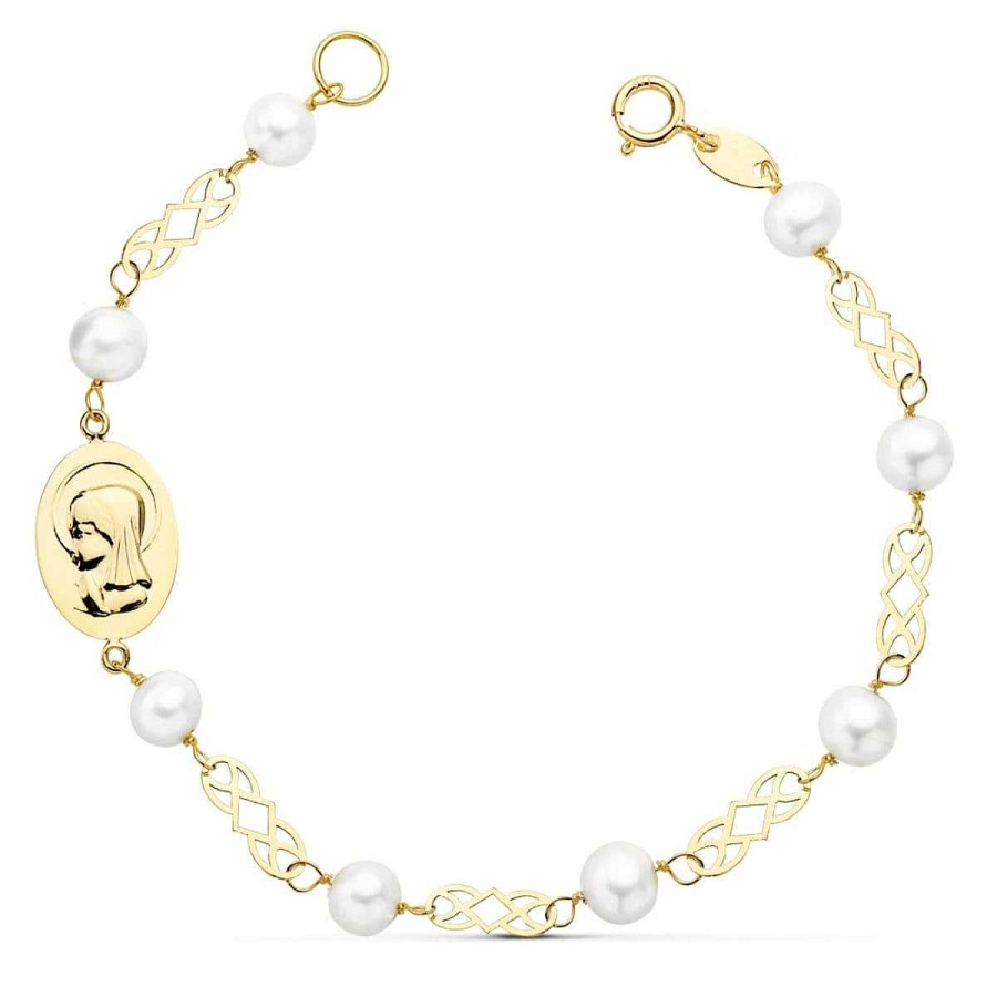 Joyas De Oro Joyeria Tamayo | Pulsera De Oro Con Perlas