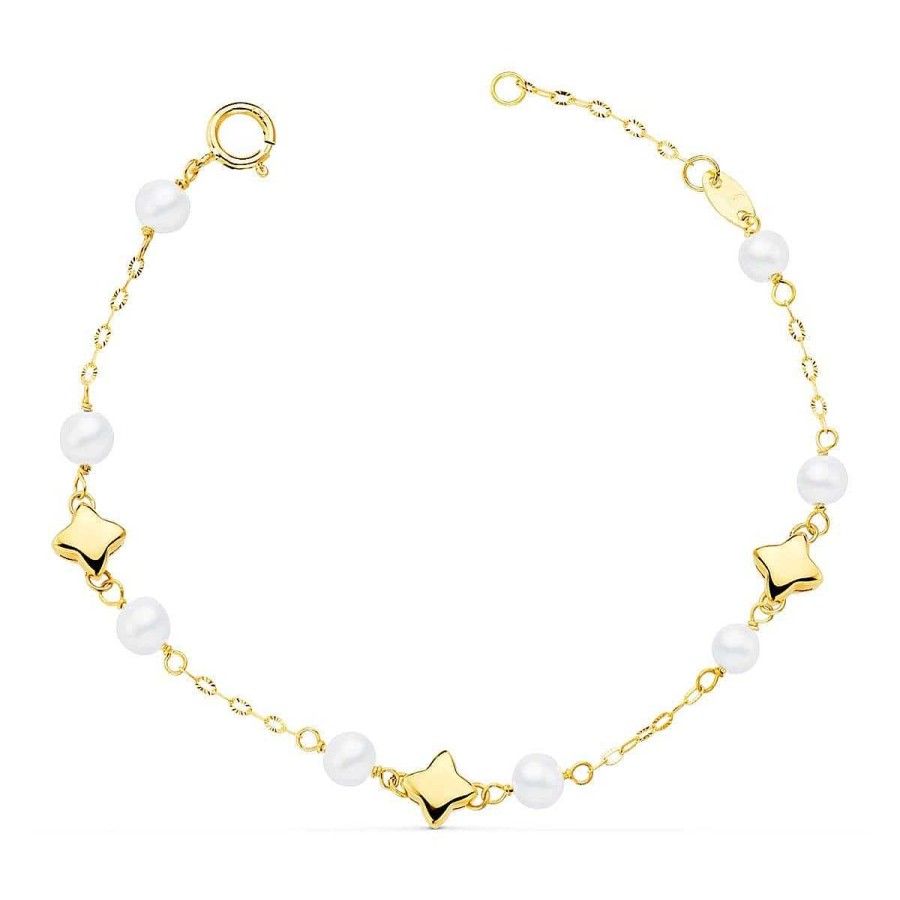 Joyas De Oro Joyeria Tamayo | Pulsera De Oro 18 Kilates Con Perlas