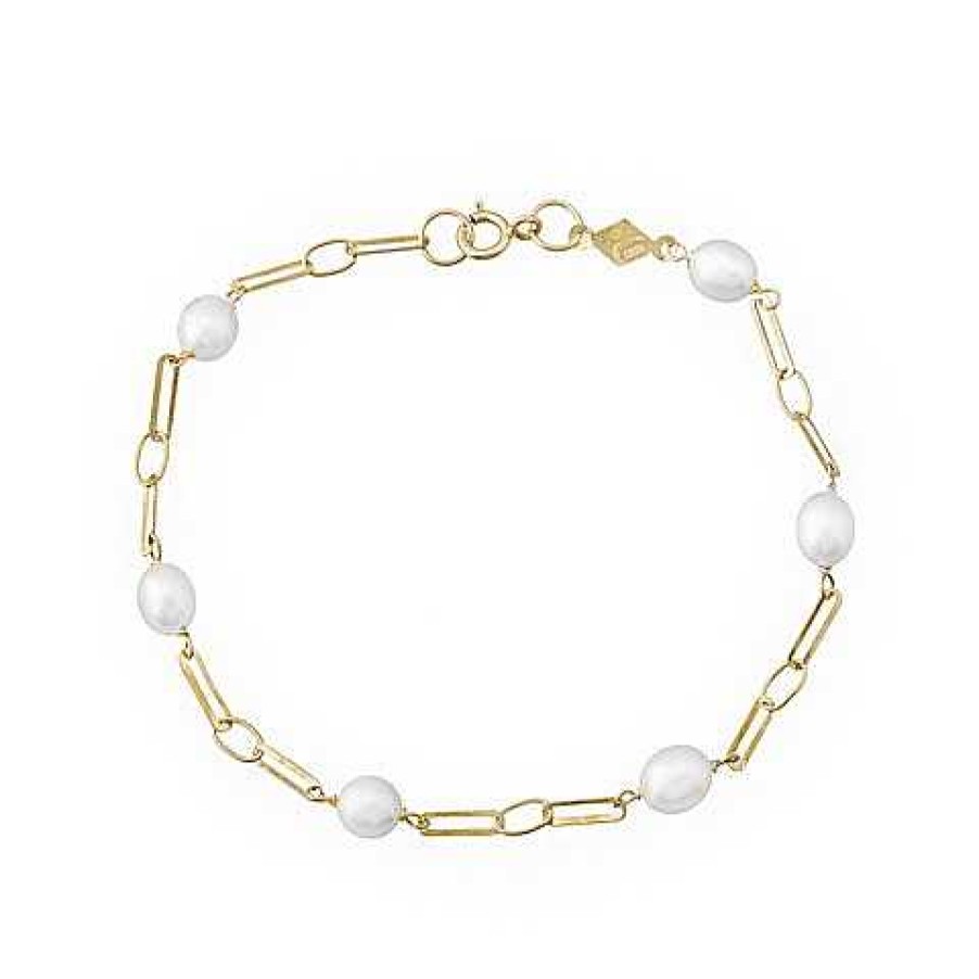 Joyas De Oro Joyeria Tamayo | Pulsera De Oro De 18 Kilates Con Perlas