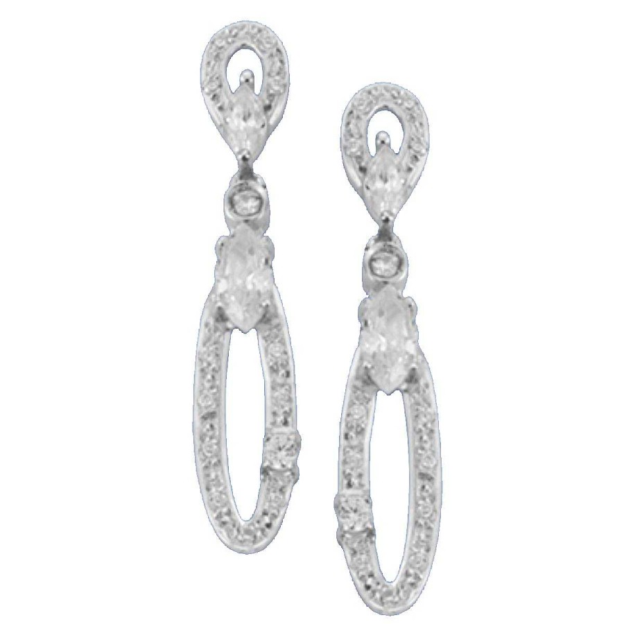 Joyas De Oro Joyeria Tamayo | Pendientes De Oro Blanco 18 Kilates Con Circonitas