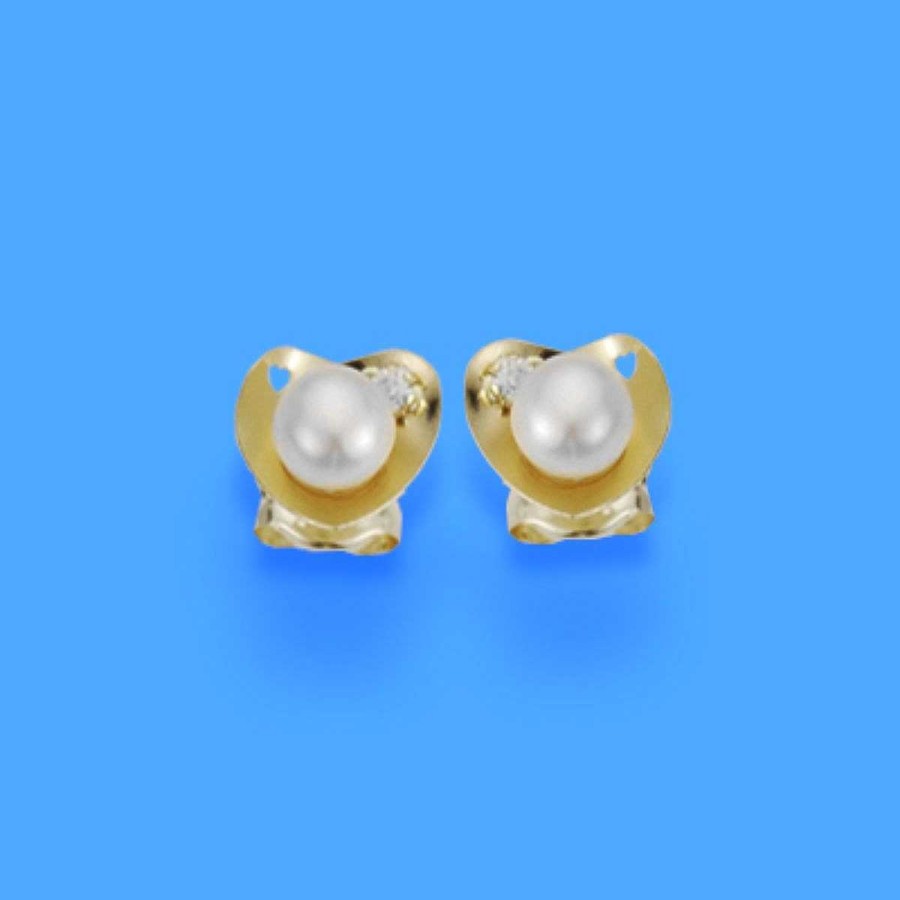 Joyas De Oro Joyeria Tamayo | Pendientes De Oro 18 Kilates Coraz N Y Perla