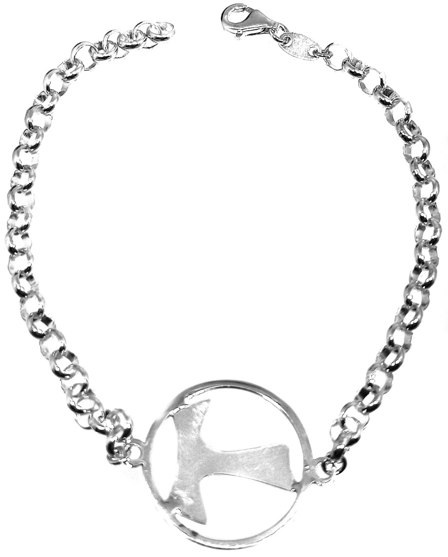 Joyas De Plata Joyeria Tamayo | Pulsera De Plata De 925 Con Cruz Tau