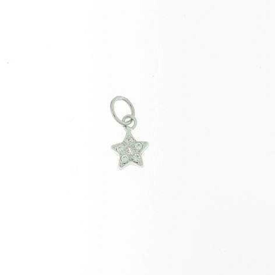 Joyas De Oro Joyeria Tamayo | Colgante Oro Blanco 18 Kilates Estrella Circonitas Mini