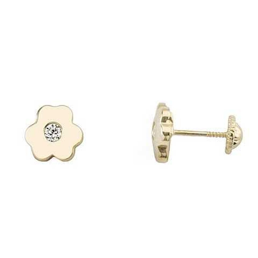 Joyas De Oro Joyeria Tamayo | Pendientes De Oro 18 Kilates Flor Tr Bol