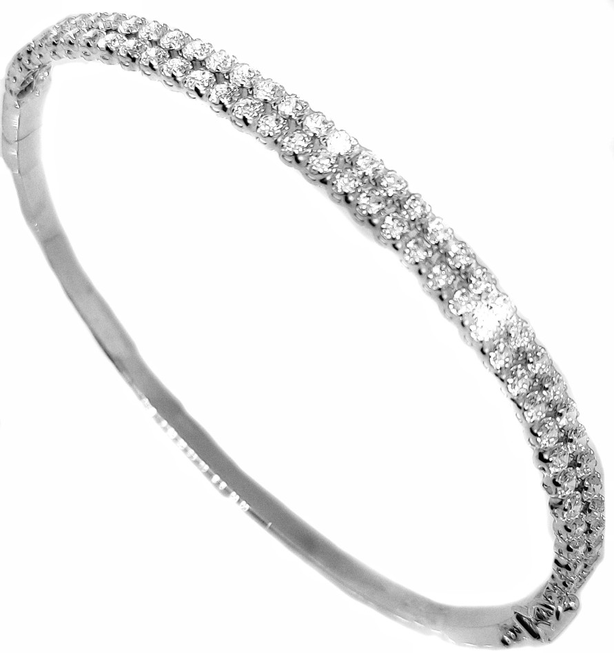 Joyas De Oro Joyeria Tamayo | Pulsera Oro Blanco 18 Kilates Circonitas