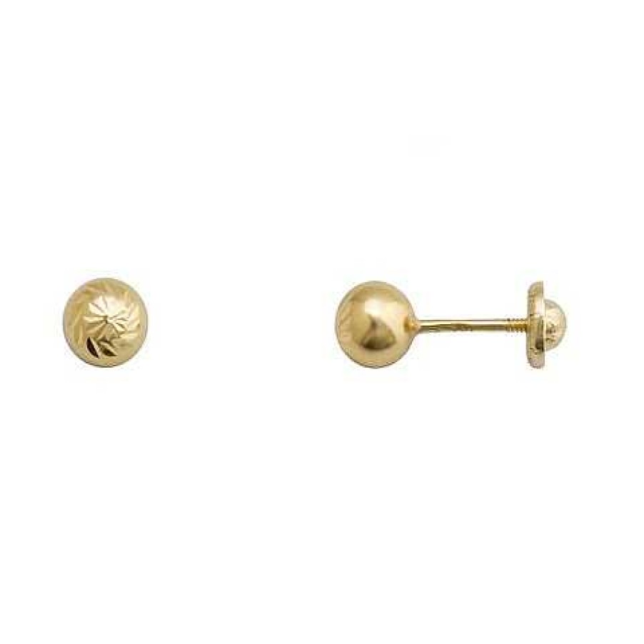 Joyas De Oro Joyeria Tamayo | Pendientes De Oro 18 Kilates Bola Tallada 5Mm