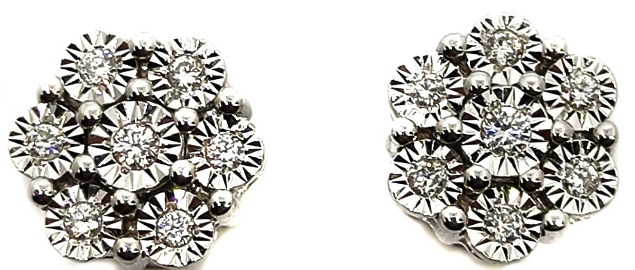 Diamantes Joyeria Tamayo | Pendientes De Oro Blanco 18 Kilates Y Brillantes